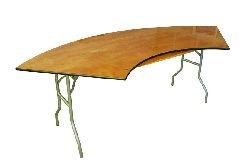 1/4 Serpentine Wood Table